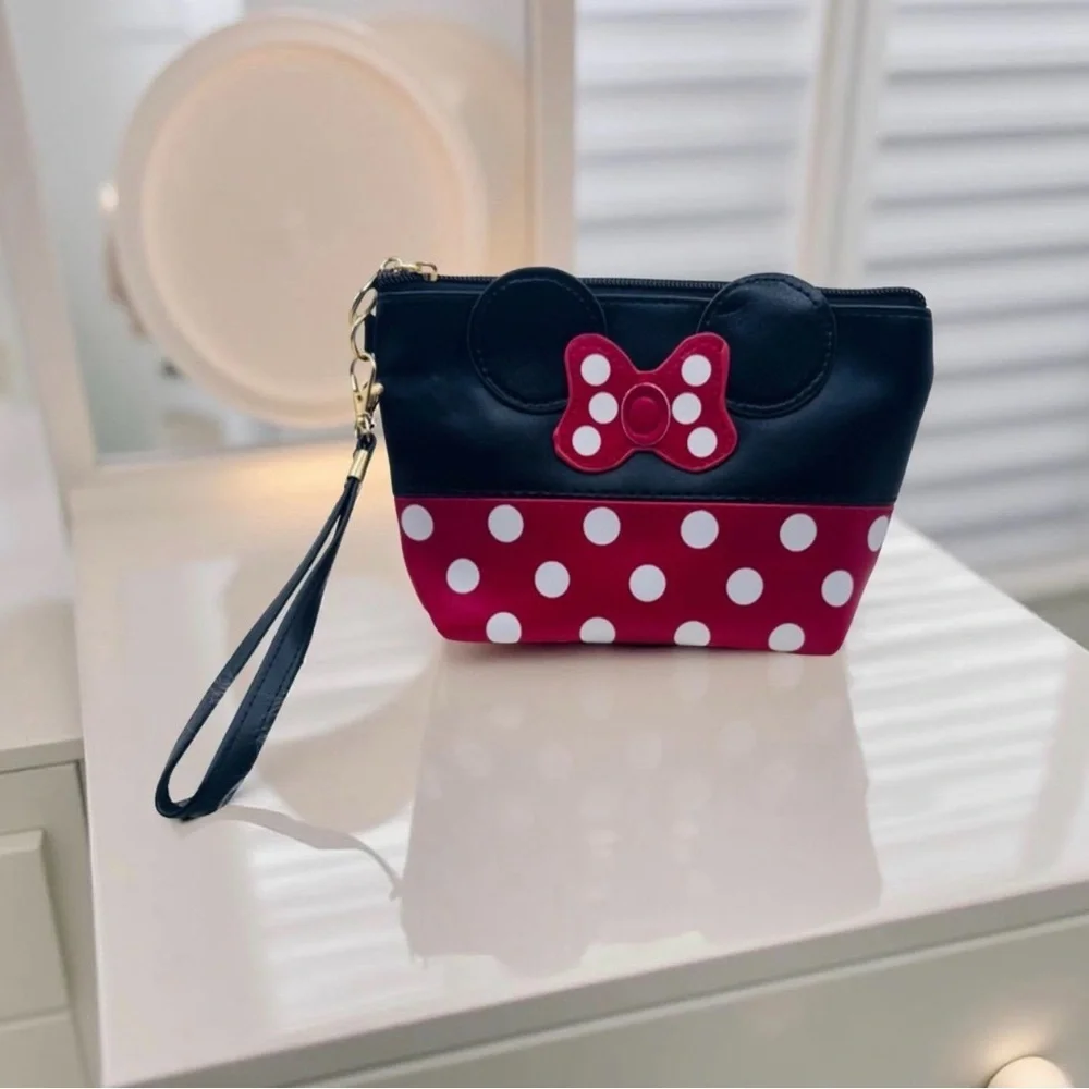 Cute Make-Up Pouch & or Pencil Case and Coin purse, Mini Mouse Inspired Set